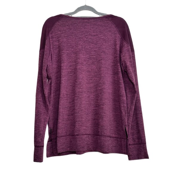 Reebok Active Long-Sleeve Shirt – Heathered Plum, Mesh Shoulder Panels sz L - Picture 3 of 6